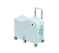 Maleta plegable para niños, comodidad de viaje con portavasos lateral, bloqueo de contraseña y diseño de pedal, Blue, 18in