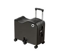 Maleta plegable para niños con portavasos lateral, bloqueo de contraseña y diseño de pedal para un viaje cómodo, Black, 18in