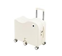 Maleta plegable para niños con portavasos lateral, bloqueo de contraseña y diseño de pedal para un viaje cómodo, White, 50,80 cm (20 pulgadas)