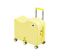 Maleta plegable para niños con portavasos lateral, bloqueo de contraseña y diseño de pedal para un viaje cómodo, Amarillo, 18in