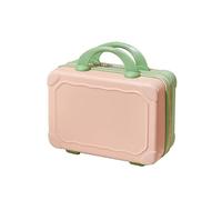 Maleta portátil de 14 pulgadas para maquillaje, equipaje de mano de ABS, bolsa de cosméticos para viajes, camping, mujeres y niñas, bolsa de maquillaje, Rosa Con Matcha