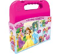 Educa - Princesas Disney Maleta, Conjunto de Puzzles Progresivos, Multicolor (16508)