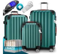 Maleta rígida de 3 piezas Baseline accesorios ABS verde