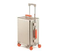 Maleta rígida de aleación de magnesio de aluminio con ruedas, maleta rígida a cuadros con rueda, maleta de metal para mujeres y hombres, Dorado-a, 20 inch, moderno