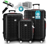 Maleta rígida Exopack de 3 piezas Accesorios de ABS champán negro