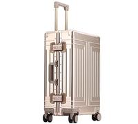 Maleta rígida para maleta, aleación de aluminio y magnesio, rueda universal, maleta grande con bloqueo de contraseña, opciones de 20 pulgadas, 28 pulgadas, Gold, 24"/61 cm