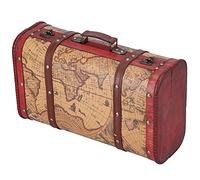 Maleta vintage china, modelo de mapa Retro de madera que transporta artículos de tienda hechos a mano antiguos diseño caja de almacenamiento de almacenamiento de joyería, caja organizadora de artículo