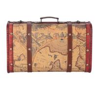 Maleta Vintage Decorar Box Equipaje Retro baúl de Viaje clásico Cofre Almacenamiento Vintage portátil diseño Caja Madera patrón Mapa para escapadas Fin Semana Viajes Negocios
