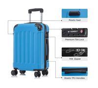 Maleta YONSLY de 20/24/28 Pulgadas con Candado TSA, Cierre YKK y 4 Ruedas Giratorias 360° ° Maleta rígida con ruedas, maleta de cabina, maleta con ruedas, maleta de viaje rígida Champagne colors