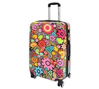 Maletas de 4 ruedas multicolor estampado de flores PC duro Shell equipaje ligero bolsas de viaje orquídea, multicolor, Large | 76x50x30cm/ 4.20KG, 100L/15L, Maleta