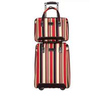 Maletas De Viaje Equipaje De Tela Oxford, Resistente Al Desgaste, con Cerradura De Código, Maleta De Equipaje, Maleta con Ruedas De 2 Piezas A Rayas Maleta Viaje (Color : B, Size : 2 Piece)