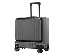 Maletas De Viaje La Maleta De Embarque De Apertura Frontal Comprobada Continúa La Cerradura del Código TSA del Equipaje con Interfaz USB Maleta Viaje (Color : B, Size : 18 in)