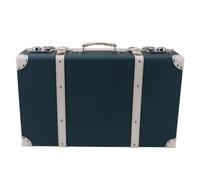 Maletas decorativas de madera vintage, pequeñas cajas de almacenamiento europeas de cuero PU con correas, cierre de bloqueo de aleación, remaches tridimensionales, maleta tipo (Color carne verde