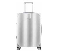 Maletas Maletas con Ruedas con Bloqueo de contraseña de Huella Digital, Equipaje portátil, Fuente de alimentación de Emergencia USB, Equipaje de Mano práctico Equipo de Viaje(Silver,45 * 27 * 68CM)