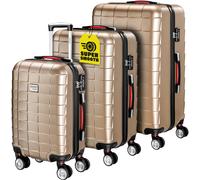 Maletas rigidas set 3 piezas Exopack champán 40l 80l 105l