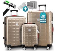 MONZANA® Set Maletas Viaje Rigidas 3 Piezas ABS TSA Bascula Organizador Equipaje Trolley Maleta M-L-XL