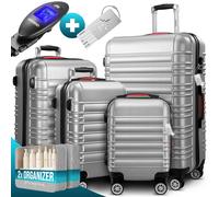Maletas rígidas set de 4 piezas Baseline accesorios ABS plateado