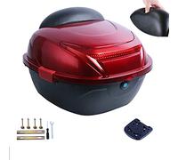 Maletero para moto, Baúl for casco de motocicleta gran capacidad con respaldo extra(Red)