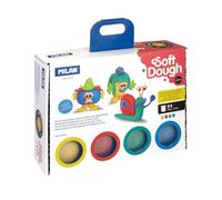 Maletín 4 botes 116 g pasta blanda Soft Dough MILAN® con herramientas 'Caras Divertidas'