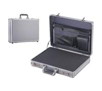 Maletín Aluminio Estuche for computadora portátil con cerradura y marco de aluminio, maletín seguridad for documentos, caja fuerte bloqueo contraseña for archivos(14inch grey)
