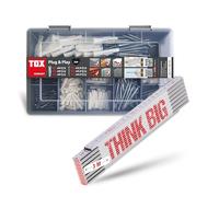 Maletín con surtido TOX Plug & Play (320 piezas) + metro plegable THINK BIG de 3 m, juego de tacos con tornillos + regla, tacos multiuso TRIKA 5/31, 6/36 y 8/51, tacos para casi todos, 011909040