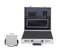 MaletíN De Aluminio Con Asa Estuche for computadora portátil con cerradura y marco de aluminio, maletín seguridad for documentos, caja fuerte bloqueo contraseña for archivos(14inch silver)
