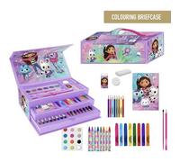 Maletín de Arte Gabby’s Dollhouse con Lápices, Ceras, Rotuladores y Acuarelas - Set Creativo Infantil Completo con Cajones Organizadores para Niñas Fans de Gabby’s Dollhouse