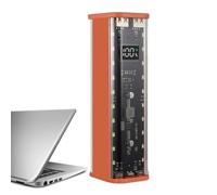 Maletín de baterías desmontable, caja de carga extraíble, funda de carga rápida de 22,5 W, 2 puertos USB, transparente, ligera, funda transparente, naranja, ver descripción, Ver descripción