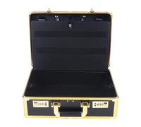 Maletín de cosméticos, caja de peluquería, estilista portátil, con maletín de herramientas, caja de herramientas, organizador de viaje, 40 x 28 x 16 cm, dorado, 40 x 28 x 16 cm