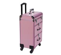 Maletín de cosméticos con ruedas universales giratorias para manicura, mesa de manicura, maletín de maquillaje profesional para fiestas y otras ocasiones, Rosa., SIN