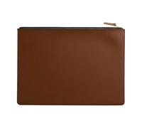 Maletín de cuero A4 for documentos, ideal for conferencias, negocios y para Documentos(Deep Brown)