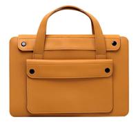 Maletín de Cuero PU Vintage Delgada Bolso Trabajo Mujer - Elegante Bolsa de Oficina para Ordenador Portátil Compatible con Macbook Air/Pro 13 Inch, Pro 14 Inch A2442,14” Lenovo ASUS Chromebook,Marrón