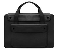 Maletín de Cuero PU Vintage Delgada Bolso Trabajo Mujer - Elegante Bolsa de Oficina para Ordenador Portátil Compatible con Macbook Air/Pro 13 Inch, Pro 14 Inch A2442,14” Lenovo ASUS Chromebook,Negro