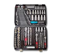 Maletín de Herramientas 216 Piezas Profesional con Carracas Vasos Llaves y Puntas - Kit Completo Mecánica Caja herramientas completa