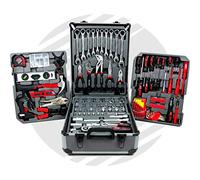 Maletín de herramientas de trabajo, completo con valija trolley portaherramientas de aluminio. Kit de herramientas 15093