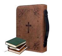 Maletín de la Biblia para mujeres - Clásico PU - Cremalleras con asa | Porta escritura portátil para hombres y mujeres, organizador de libros dedicado del devocional de la iglesia, duradero