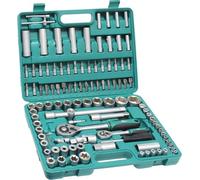 Maletín de llaves de cromo-vanadio 108 piezas, ideal para reparación y mantenimiento de herramientas y electrodomésticos.