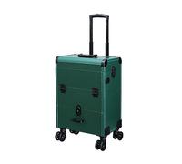 Maletín de maquillaje con ruedas, carrito de cosméticos, maletín de aluminio organizado para peluquería, maquillaje, manicura, salón de belleza, con llaves, ruedas giratorias, carrito de viaje (gris