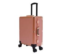 Maletín de maquillaje enrollable con ruedas con 4 ruedas e iluminación y espejo, altura ajustable, estuche de belleza, estuche grande para peluquería, Oro Rosa, Clásico