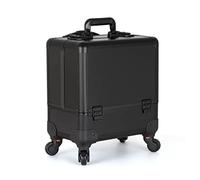 Maletín De Maquillaje Estuche Maquillaje De Viaje Beauty Case Portátil, Maleta De Maquillaje Profesional con Ruedas, De Aluminio, Laminado Resistente A Los Arañazos,Negro (Color : Noir, Size : 36x22