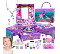 Maletín de Maquillaje para Niñas | Juguete de Juego Simbólico de | Juego de Maquillaje para Regalo de Cumpleaños Infantil | para de Disfraces, Cumpleaños, Baile, Sesión de Fotos, Aula,