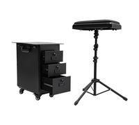 Maletín de maquillaje profesional para guardar cosméticos, maletín de maquillaje con trípode extraíble, tres cajones laterales y un compartimento superior, cerradura de combinación permite.