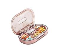 Maletín de medicamentos de 6 piezas, carcasa transparente y tapas selladas de silicona, contenedor compacto y portátil para medicamentos