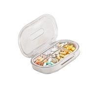 Maletín de medicamentos de 6 piezas, carcasa transparente y tapas selladas de silicona, contenedor compacto y portátil para medicamentos