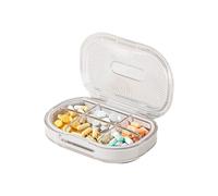 Maletín de medicamentos de 6 piezas, carcasa transparente y tapas selladas de silicona, contenedor compacto y portátil para medicamentos