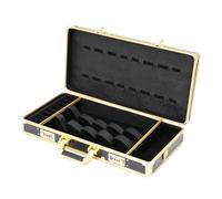 Maletín de peluquería, estuche portátil con cerradura de código, tres compartimentos, diseño de una pieza, caja de herramientas para peluqueros, cuidadores de animales, 55 x 27 x 10 cm, Negro Dorado