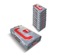 Maletín de surtido TOX L-BOXX Mini en juego, apilable y encajable con el sistema L-BOXX, divisible en 6 compartimentos, almacenamiento claro para tacos y tornillos, juego de 3 unidades, 094909147