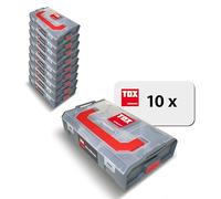 Maletín de surtido TOX L-BOXX Mini en juego, apilable y encajable con el sistema L-BOXX, divisible en 6 compartimentos, almacenamiento ordenado para tacos y tornillos, juego de 10 unidades, 094909149