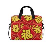 Maletín de transporte para portátil con cremallera, bandolera portátil con asa y correa para el hombro, bolsillo para computadora portátil de 15.6 pulgadas, cultura tradicional china, personaje de