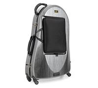 Maletín Deluxe Lechgold para Euphonium: estuche rígido trolley, acolchado térmico para instrumento y boquilla, bolsillo exterior opcional, arnés mochila, diseño carbono.